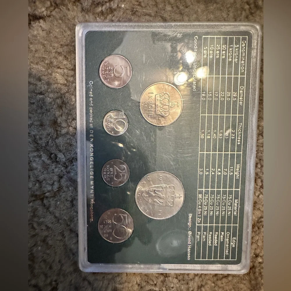 Norway 1981 Coin Set Display - Picture 2 of 3